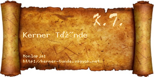 Kerner Tünde névjegykártya